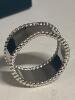 Stamped 925S Wide Band Ring Size 10 high Polish with Roped sides - 5