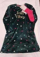 New sz XS Women's Joyspun Velour Sleepshirt with Socks