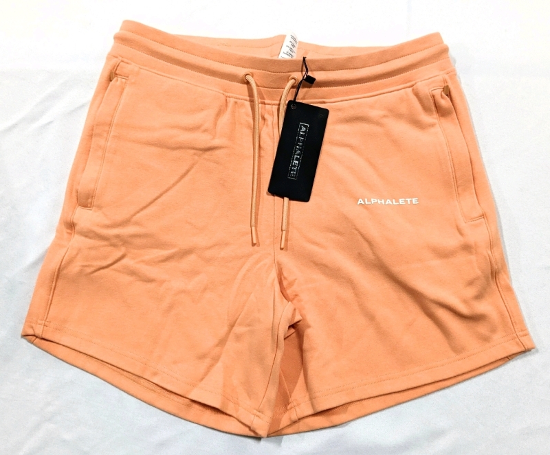 New ALPHALETE Women's sz XLarge Essential Core Shorts (Orange Frost)