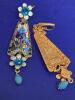 Vintage Inspired Elegant Handcrafted Glass Mosaic Drop Earrings Pierced Lever backs signed Appproximate 3&rsquo;&rsquo; drop - 6