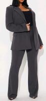 New Women's Size Small Fashion Nova Dreamy Moments Blazer Set , Charcoal . Stock photos used