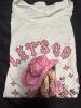 New Size Large Women's Western Cowgirl Graphic T-Shirt - Let's Go Girls Design with Pink Cowboy Hat & Boots, Casual Crew Neck Short Sleeve Top 95% Polyester 5% Elastane Machine Wash stock photos added - 4