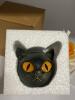 Modern Black Cat Head Statue Elegant Marble-like Glossy Resin Sculpture with Golden Eyes & Black Marble Texture Approximately 3.15 x 3.15&rsquo;&rsquo; stock photos added - 5