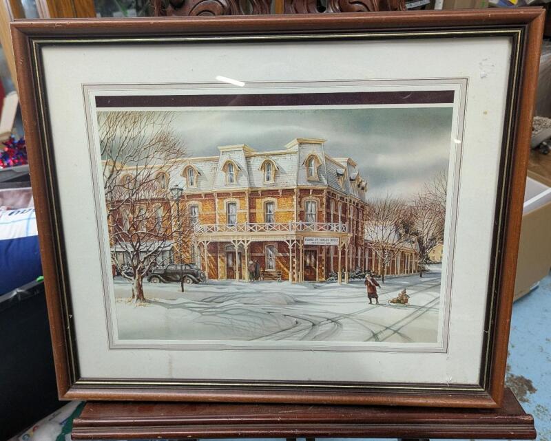 "The Prince of Wales Hotel" by Canadian artist Trisha Romance Framed Print. 24" by 20 with frame.