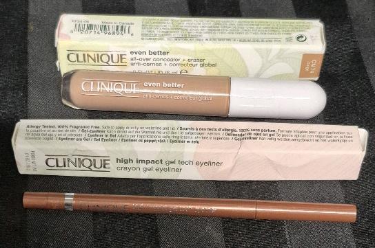 [See Desc] 2 Clinique Makeup: Gel Tech Eyeliner Bronze Glow 0.35g & All-over Concealer + Eraser Beige CN74 A53 6mL