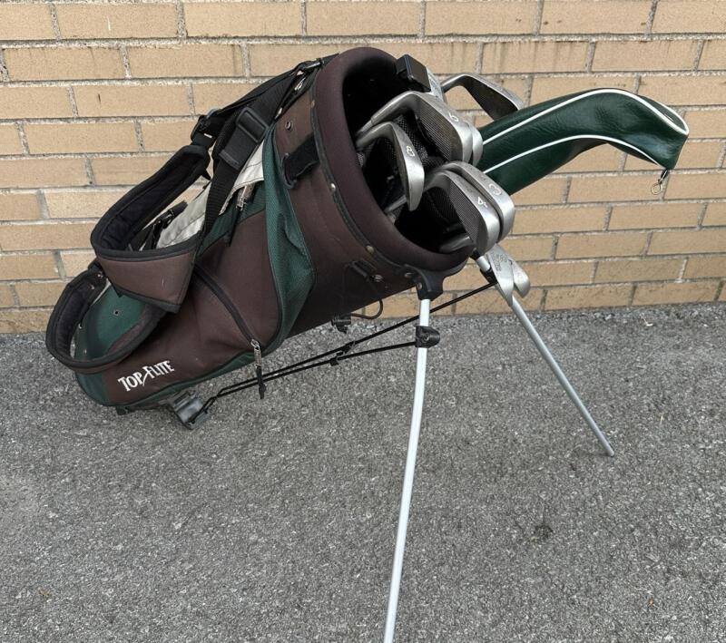 11 Golf Clubs with Bag, Includes Irons (3-9, SW, PW), 5 Wood, and Putter