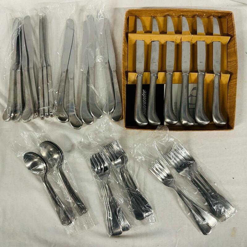 40+ Pieces of Cutlery, Includes 20 Forks (7.25&rdquo;), 6 Spoons (6.75&rdquo;), 13 Dinner Knives (9&rdquo;) and 6 Steak Knives (9.25&rdquo;)