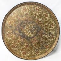 Stunning Vintage Persian Metal Serving Tray, 15.5" Diameter