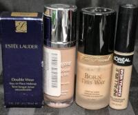 [See Desc] 4 Foundation/Concealer Beauty Products: Estee Lauder Double Wear 1N2 ECRU 30mL, Neutrogena Hydro Boost Soft Beige 50 30mL, L'Oreal Concealer Ivory 330 10mL & Born This Way Snow 30mL