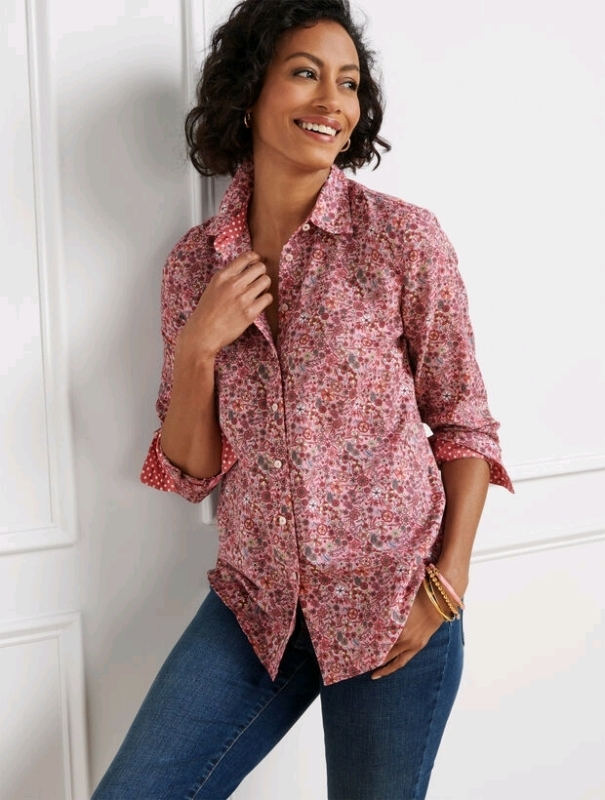 Talbots New with Tags Pinwheel Button Down Shirt