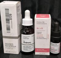 [See Desc] 2 Facial Beauty Products: The Ordinary 100% Organic Cold-Pressed Rose Hip Seed Oil 30mL & Odacite Grapeseed Facial Serum Oily/Acne Prone Skin 5mL
