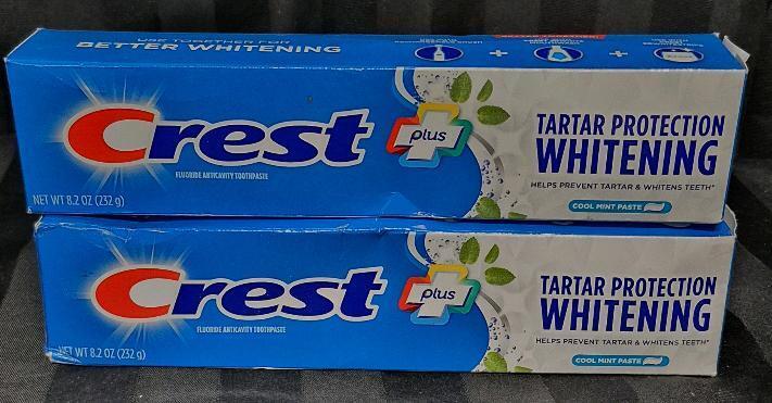 2 New Crest Tartar Protection Whotening Toothpaste - Cool Mint 232g Exp Jan 2026