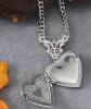 Vintage Gothic Bat & Heart Inspired Pendant Necklace Stainless Steel Chain Bat Locket approximately 1&rsquo;&rsquo; Chain 14 choker lengh with 2.5&rsquo;&rsquo; extender - 2