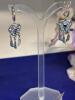 Stamped S925 Sterling Dreamcatcher Heart Hoop Earrings Sparkly Rhinestones Slide in Clasp Round Hoops with Drop - approximately 1.4&rsquo;&rsquo; - 4