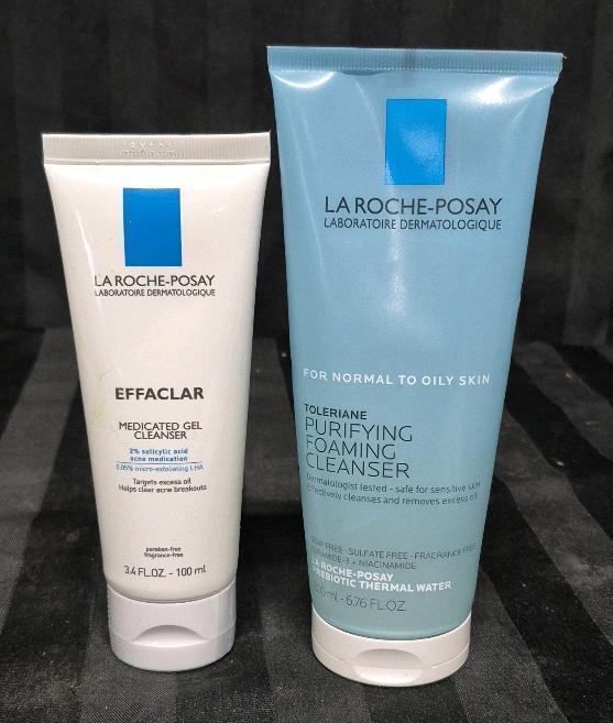 [See Desc] 2 La Roche-Posay Facial Cleasner - Medicated Gel Cleasner 100mL Exp 01/2026 & Toleriane Purifying Foaming Cleasner 200mL