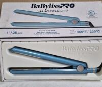 As New in Open Box BaByliss Pro Nano Tiranium Digital Flat Iron - 1" Barrel up to 450 Degrees