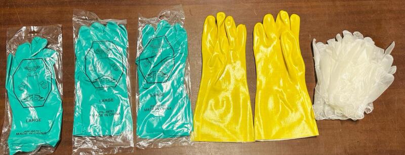15+ Cleaning Gloves, Includes 10+ Latex Gloves, 2 Heavy Duty Rubber Gloves, and 3 Large Nitrile Gloves
