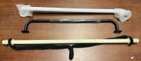 3 Indoor Rods, Includes 2 As/New Wall-Mounted Support Rods and Presumed Clothes Hanging Rod