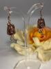 Vintage Inspired Cat Earrings Hand-Carved Copper Hoops with Black Etched Face Intricately Carved Cat-Shaped Earrings Sheppard Hooks approximately 1.5&rsquo;&rsquo; drop. Little paws hang down stock photos added - 4