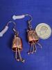 Vintage Inspired Cat Earrings Hand-Carved Copper Hoops with Black Etched Face Intricately Carved Cat-Shaped Earrings Sheppard Hooks approximately 1.5&rsquo;&rsquo; drop. Little paws hang down stock photos added - 5