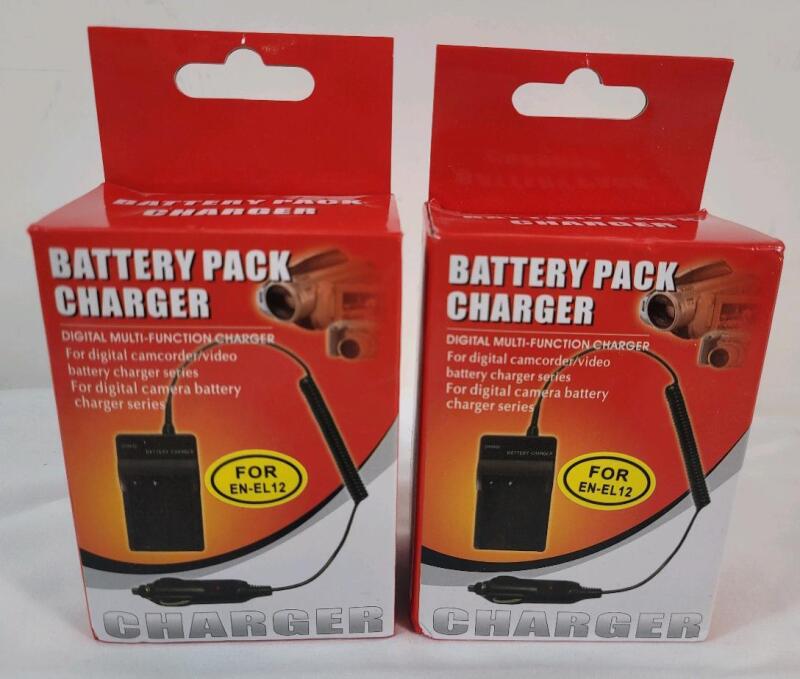 Two (2) New Automotive Cigarette Lighter Battery Pack Charger for Digital Camera & Digital Camcorder .