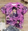 New Girls 9-10Y Wednesday Vibrant Print S/S T Shirt Purple Rose Vampire Characters Soft Round Neck Shirt Machine Washable, Durable Print Stock Photos added 100% Polyester - 2