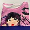 New Girls 9-10Y Wednesday Vibrant Print S/S T Shirt Purple Rose Vampire Characters Soft Round Neck Shirt Machine Washable, Durable Print Stock Photos added 100% Polyester - 5