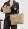 Stylish "La Dolce Vita" Canvas Tote and Makeup Bag Set with Lemon and Floral Design, Black Handles, Magnetic Closure, Polyester Lining Small bag 6.3 x8&rsquo;&rsquo; Large 11.8 x 10.25&rsquo;&rsquo; approx. stock photos added - 4