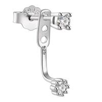 New Stamped S925 Earring Jacket Adjustable - Clear Stones 0.75" Drop