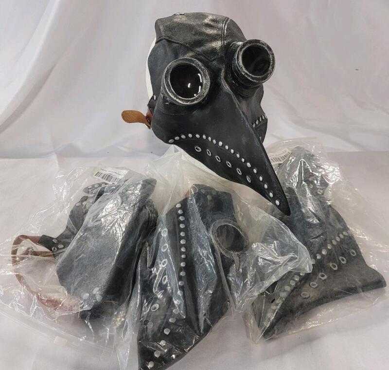 Four (4) New Steam Punk Plaque Doctor Mask , OS . Great for Halloween or Plaque (which ever comes first)