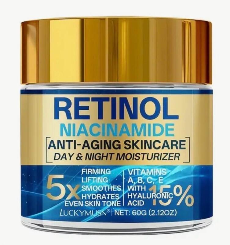 New 60g LUCKY MUSN Retinol Niacinamide Moisturizing Cream with Hyaluronic Acid, Collagen & Vitamin E - Firming Lifting Day & Night Cream, Non-Greasy Lightweight Formula Premium Skincare Product Ex: 2028/05/08 stock photos added