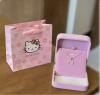 Hello Kitty Rhinestone Necklace with Gift Bag and Pink Hard Case Jewelry Box Necklace 16 + 2&rsquo;&rsquo; - 2