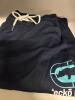 New 2pcs Men's Size Large Casual Sportswear Set / Lounge Wear Navy Blue T-Shirt with "Ecko Unltd." Graphic & Drawstring Shorts, Breathable Slight Stretch 100%Polyester Fabric Machine Wash Stock photos added - 6