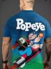 New Men's Large Popeye Rockership Casual Crew Neck T-Shirt with Short Sleeve 100% Polyester Stock photos added - 2