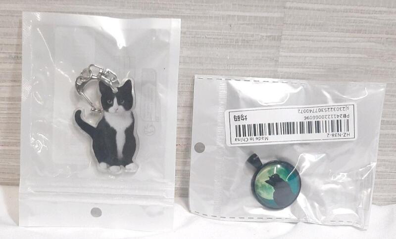 2 New Cat Themed Acrylic Charms