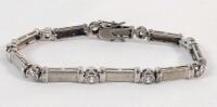 Vintage Sterling Silver Bracelet w/9 Stones . Stamped 925 . Measures 6.5" long .