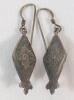 Vintage Sterling Silver Dangle Earrings w/Malachite Stones . See photos for size - 3