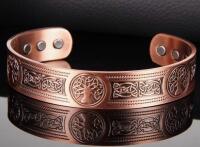 6 Strong Magnets Copper Magnetic Tree of Life Bracelet Adjustable Solid Copper Cuff Bangle with Intricate Celtic Knot Design Large diameter 3&rsquo;&rsquo; Stock photos added