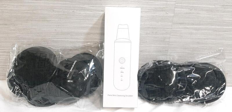 New Electronic Face Skin Cleansing Scrubber & 10 Black Sponge Pads