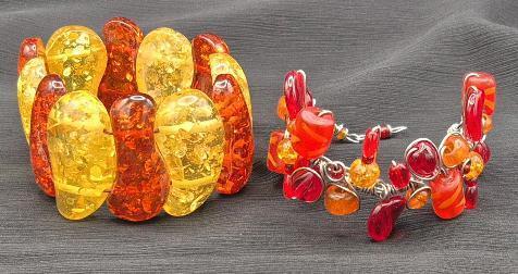 2 Chunky Colourful Bracelets 2" Diameter