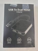 As New - USB to Dual HDMI Adapter .