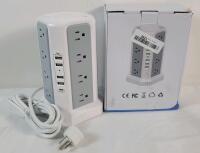 As New - Multi-Functional Power Strip Tower w/Surge Protection . Model # XT-U3211 . 16 AC Sockets , 5 USB & 1 USB-C .