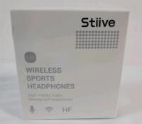 New - Stiive Wireless Bluetooth Sports Headphones - High-fidelity Audio Sweatproof Headphones . Sealed