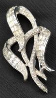 STUNNING Vintage Pegasus CORO Brooch with Clear Rhinestones - 2.75" Long