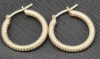 Vintage Hoop Earrings Stamped 925 Italy - 0.8" Diameter