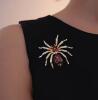 Elegant Spider Brooch Luxurious Alloy with Red & Black Inlay Accents, Sparkling Rhinestones Approximately 2.4 x 2&rsquo;&rsquo; stock photo added - 5