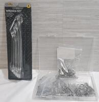 New ProEssentials 5pc Wrench Set & Pack of 250 Stainless Steel Keychain Pieces