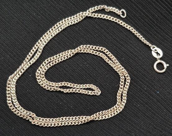 Vintage 18" Long Stamped Sterling Chain Necklace