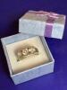 Stamped 925 Sterling Prong Set Cubic Zirconia Trinity Ring signed CZ Size 6.5 High Facets