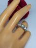 Stamped 925 Sterling Prong Set Cubic Zirconia Trinity Ring signed CZ Size 6.5 High Facets - 2